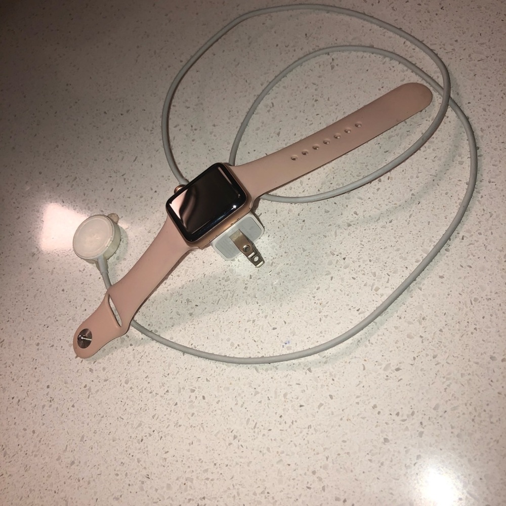 Apple Watch with Pink Band and Rose Gold Case - Picture 3 of 7